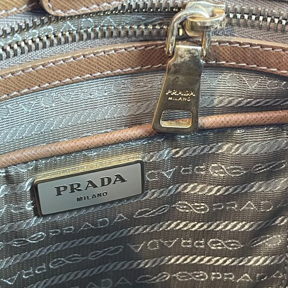 Prada Saffiano Lux Large Galliera Bag in Camel - Preowned - Picture 4 of 12
